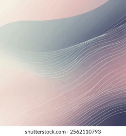 Simple vector illustration in pastel tones, soft pinks, blue and purples, with white curved lines.