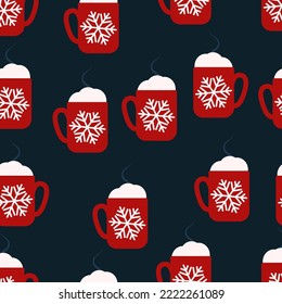 simple vector illustration pattern with christmas mug