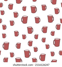 simple vector illustration pattern with cups