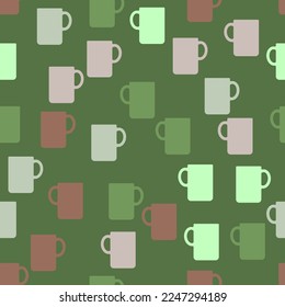 simple vector illustration pattern of cups