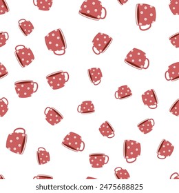 simple vector illustration pattern of cups