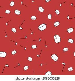 simple vector illustration pattern  ladle and pot