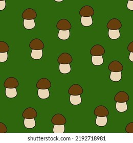 simple vector illustration pattern with mushrooms