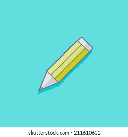 simple vector illustration with a pencil. education icon flat design