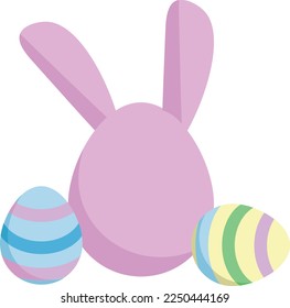 A simple vector illustration of pink easter bunny-egg and colorful easter eggs.