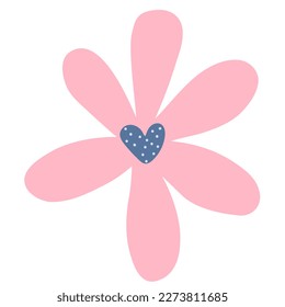 simple ilustración vectorial de una flor rosa.

