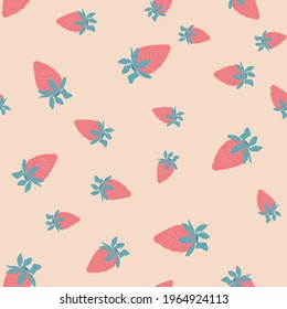simple vector illustration pink  strawberry