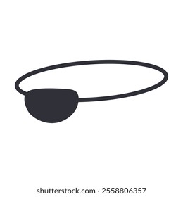 Simple vector illustration of a pirate eye patch in a flat minimalist style. 
