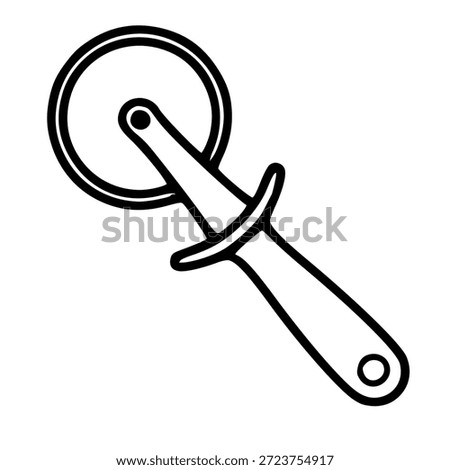 Simple vector illustration of a pizza cutter with a sleek handle and sharp wheel