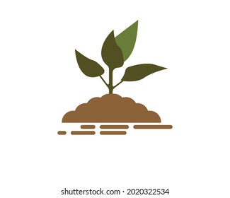 simple vector illustration, plants are growing above the ground. great for icons and logos, agriculture, care for nature, outdoors, plant care, food.