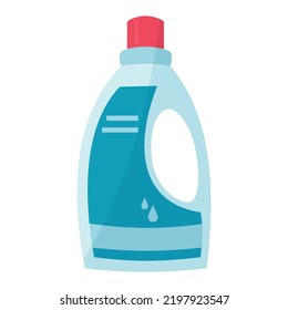 simple vector illustration of plastic bottle with cleaning liquid 