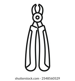 Simple vector illustration of pliers with rubber grip for construction and repair concepts