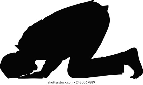 Simple vector illustration of prostration in prayer