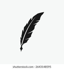 Simple Vector Illustration of a Quill Feather Pen
