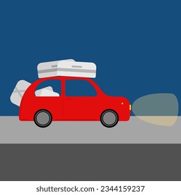 Simple vector illustration red car.