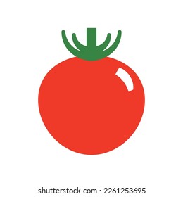 simple vector illustration of a red cherry tomato