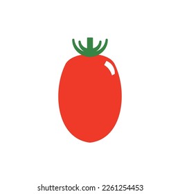 ilustración vectorial simple de un tomate de cerezo rojo