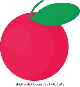 Simple vector illustration of a red fruit. wild berry.