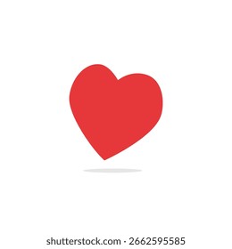 Ilustração vetorial simples de um coração vermelho para projetos de Dia dos Namorados. Ícone de coração vermelho minimalista e moderno. Ideal para web, mídias sociais e presentes
