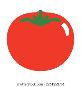 simple vector illustration of a red tomato