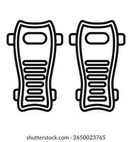 Simple vector illustration representing a pair of football shin pads protecting a player's legs while playing football