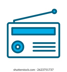 Um vetor simples ilustração de um rádio retro, perfeito para projetos de design.