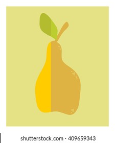 Simple vector illustration of a ripe pear. Flat style.