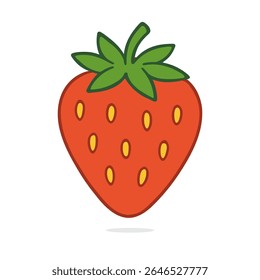 Ilustración vectorial sencilla de una fruta madura de fresa.