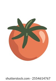 Simple vector illustration of a ripe tomato