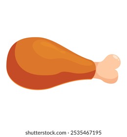 Simples ilustração vetorial de um quarto de perna de frango assado, oferecendo uma representação minimalista deste item de comida popular