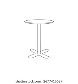 Simple Vector Illustration of a Round Bistro Table