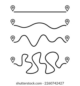 simple vector illustration, route and points A to point B, path diagram, illustration for childrens games and textbooks 
