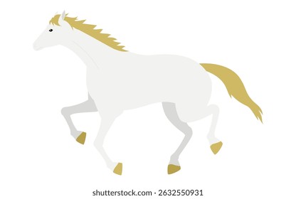 Simple vector illustration of a running horse, Vector Illustration