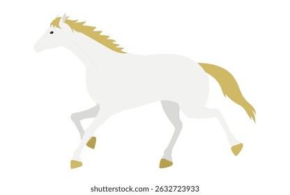 Simple vector illustration of a running horse, Vector Illustration