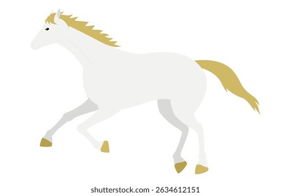 Simple vector illustration of a running horse, Vector Illustration
