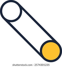 Simple vector illustration of a safety pin, a versatile tool used for fastening clothes, securing items, and various other applications, featuring a distinctive closed loop design