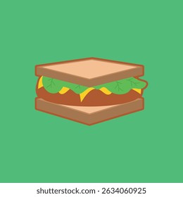 A simple vector illustration of a sandwich with lettuce and tomato