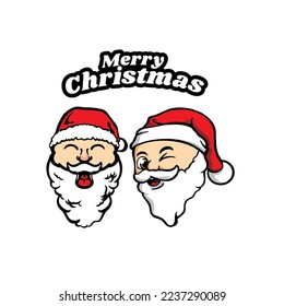 ilustración vectorial simple de la cara de santa claus