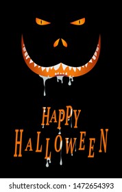 Simple vector illustration of a scary dog on halloween