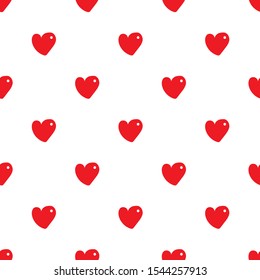 simple vector illustration. Seamless pattern with hearts and flare on white background