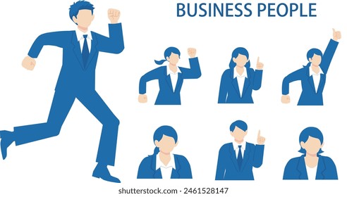 Simple vector illustration set of businessmen