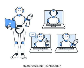 Einfache Vektorgrafik-Set-Material für PC- und humanoiden AI-Roboter