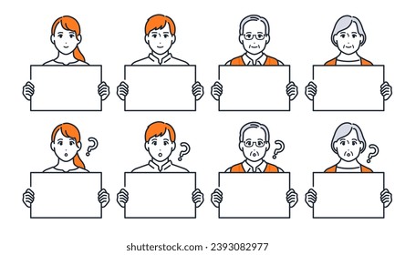 Simple vector illustration set material of family holding flip