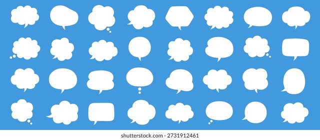 A simple vector illustration set of speech bubbles. Speech balloons, frames, stylish