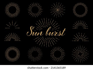 Simple vector illustration set of sunburst