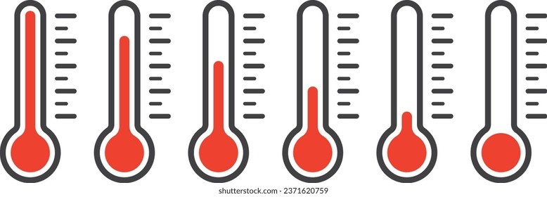 Simple vector illustration set of thermometer
