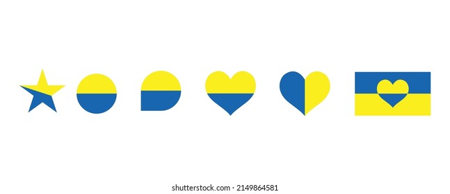 Simple vector illustration of the shapes in Ukraine flag colors, yellow and blue. Ukraine flag. 