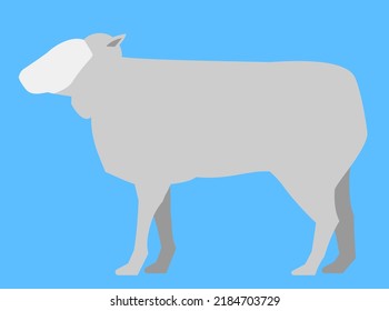 Simple vector illustration of sheep sideways
