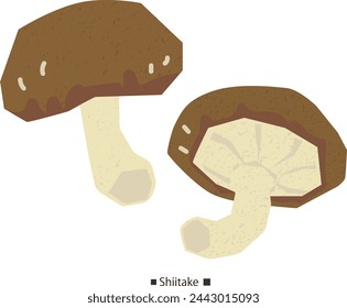 Ilustración vectorial simple con textura de seta shiitake.