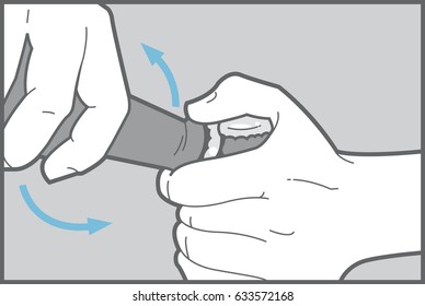 simple vector illustration showing how to open a beer bottle with a second beer bottle